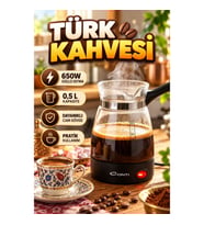 650W Cam Türk Kahvesi Makinesi – 0,5 Litre Kapasiteli Elektrikli Cezve
