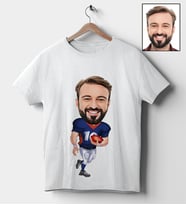 Kişiye Özel Amerikan Futbolu Tasarımlı Karikatür Tişört