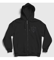 Presmono Unisex Siyah Fire In Flames Fermuarlı Kapüşonlu Sweatshirt 83908tt