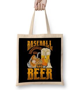 Awesome Baseball And Beer Make The Perfect Day Bez Çanta Uzun Saplı