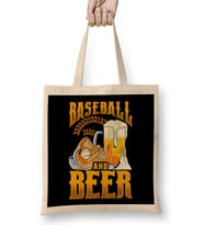 Awesome Baseball And Beer Make The Perfect Day Bez Çanta Uzun Saplı