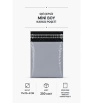 Gri Cepsiz Mini Boy Kargo Poşeti 17x25+4 Cm 250 Adet