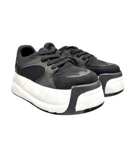 Aybaak 5007 Yüksek Dolgu Topuk Kadın Ayakkabı Sneaker (Siyah)