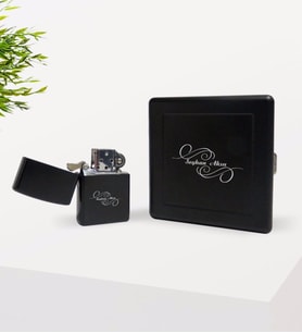 BK Gift Kişiye Özel İsimli Siyah Metal Sigara Tabakası ve Benzinli Çakmak Seti-3