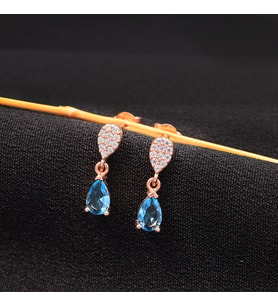 925 Ayar Gümüş Aquamarine Damla Küpe