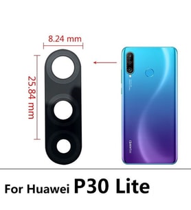 Tkgz Huawei Uyumlu P30 Lite Arka Kamera Camı Lens Yapışkanlı