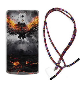 Samsung Note 3 4 5 8 9 20 Ultra 10 Lite Kılıf Boyun Asklı Rasta Silikon Ateş Kartalı 1766