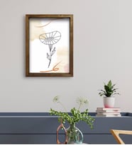 BK Gift Otel Odası Konseptli Doğal Masif Ahşap Çerçeveli Tablo 45x65cm-91