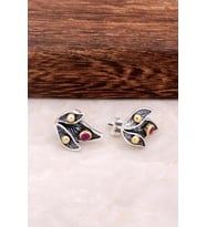 Yaprak Tasarım Gümüş Küpe 4558 (Eskitme Gümüş)