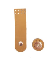 Angel Çanta Aksesuar 11x3 cm Açık Taba Gerçek Deri Düz Çanta Kapağı Light Gold Metalli