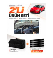 e-biz MAZDA 323 FAMİLİA KAPAKLI (1994-1998) Uyumlu Torpido Örtüsü + Tay Tüyü Çanta - Siyah - MA003