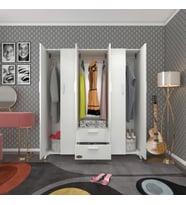 Kenzlife gardırop 6 kapaklı kapılı 2 çekmeceli glayör 168*150*42 byz ayaklı gardolap dolap (Karışık)