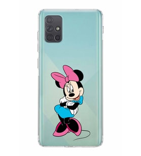 Samsung Galaxy A71  Kamera Korumalı  Kapak Minnie Mouse Tasarımlı  Şeffaf Kılıf