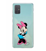 Samsung Galaxy A71  Kamera Korumalı  Kapak Minnie Mouse Tasarımlı  Şeffaf Kılıf