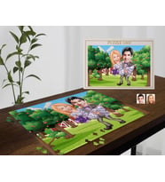 BK Gift Kişiye Özel Sevgililer Karikatürlü 1000 Parça Profesyonel Puzzle-23