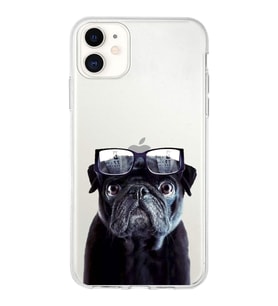 PrintiFy Apple  iPhone 11 ile Uyumlu 1mm Slim Fit Köpek 3 050f Baskılı Şeffaf  Kılıf