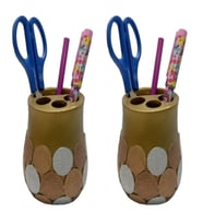 2 ADET KALEMLİK ALTIN PUANLI POLİRESİN OFİS GERECİ 9X9X10CM