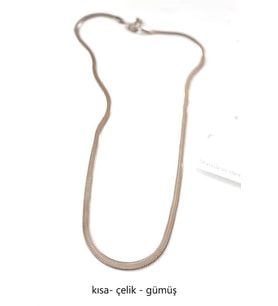 Northcity Kısa İtalyan Çelik Kolye-45 CM - Gümüş