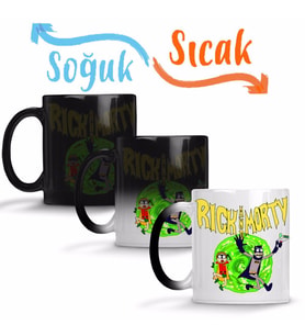 Rick Morty Batman Sihirli Kupa Bardak Porselen
