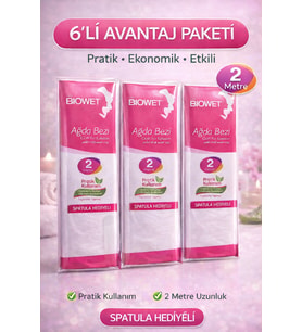 Biowet Ağda Bezi 2 Metre Spatula Hediyeli Epilasyon Bezi Dayanıklı Tüy Dökme Bezi 6 Paket