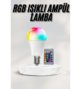 Akıllı Rgb Led Ampul Led Uzaktan Kumandalı Renk Değiştiren Ampul (Çok Renkli)