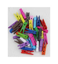 100 Adet Renkli Mini Ahşap Mandal 3 Cm Fotoğraf Askısı Mandalı
