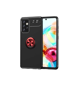 Samsung Galaxy A72 Uyumlu Kılıf Zore Ravel Silikon Kapak (Siyah-Kırmızı)