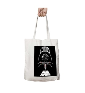 Star Wars Darth Vader X-Wing iki Tarafı Kalıcı Baskılı Yıkanabilir Okul Plaj Omuz Bez Çantası