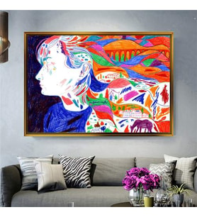 Altın Çerçeveli dekoratif tablo l633 (Gold)