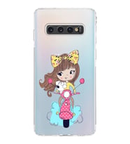 Samsung Galaxy S10 Uyumlu Kamera Korumalı Kapak Vespagirl Tasarımlı  Şeffaf  Kılıf