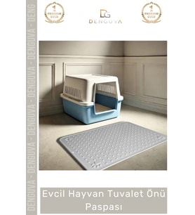 Özel Tasarım Kaymaz Dayanıklı Silinebilir Yıkanabilir Evcil Hayvan Tuvalet Önü Mama Kabı Kum Paspası