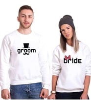 Tshirthane Gelin Damat Sevgili Kombinleri Sweatshirt Kombini (Tek Ürün Fiyatıdır.)