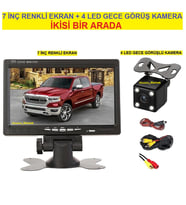 7 İNÇ RENKLİ EKRAN + 4 LED GECE GÖRÜŞLÜ GERİ VİTES KAMERA (İKİSİ BİR ARADA)