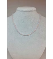 Morganit Taşı Rondela Faset Kesim 4*3mm Kolye (SABİT KLİPSLİ)