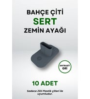 Çit Uyumlu 10'lu Sert Zemin Ayak - Antrasit Gri