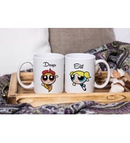 Power Puff Girls Tasarımlı İkili Kupa Seti Kişiye Özel