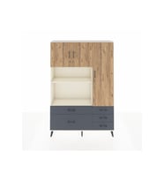 Arges Dolap 7 Raflı 5 Çekmeceli 3 Kapaklı 132x30x195 Aytaşı-Çam/Antrasit