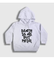 Presmono Unisex Çocuk Beyaz Death To All But Metal Steel Panther Kapüşonlu Sweatshirt 378148tt (Beyaz)