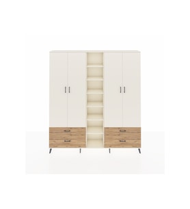 Arges Dolap 12 Raflı 4 Çekmeceli 2 Askılı 220x30x243 Aytaşı-Aytaşı/Çam