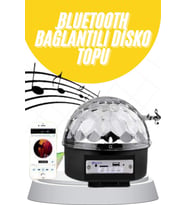 Mey İthalat® Disko Topu Renkli Işıklı Parti Bluetooth Bağlantılı Led Küre