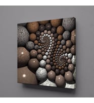 KAHVERENGİ GRİ TAŞLAR KANVAS TABLO 90x90cm (Karışık)