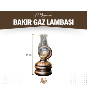 BAKIR GAZ LAMBASI KÜÇÜK BOY OKSİTLİ BAKIR RENK