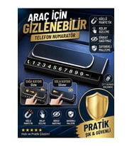 Araç Numaratör Fosforlu Geçici Park Numaratörü Kayar Kapak Kapanır Şık Numaratör Tüm Araçlara Uyumlu