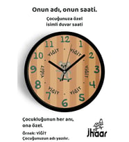 İsme Özel Gözlüklü Kaykaylı Koala Çocuk Odası Duvar Saati Orta Boy 30 cm Siyah Camlı Sessiz