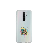 Redmi Note 8 Pro ile uyumlu Splash arı tasarımlı şeffaf silikon kılıf