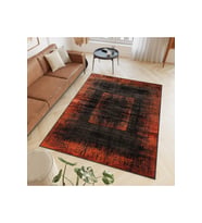 Rovigo Home Dijital Baskı Yıkanabilir Kaymaz Taban Salon Halısı RVG0484 (Turuncu)