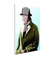 Tamperli Gerçek Cam Tablo Atatürk Eldivenli Melon Şapka Atatürk Tablosu Duvar Dekoru