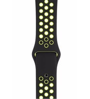 Pazariz Apple Watch Uyumlu 42-44-45 Mm Bileklik Spor Band Kordon Siyah Sarı
