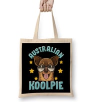 Cute & Funny Australian Koolpie Kelpie Dog Pun Bez Çanta Uzun Saplı