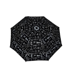 Rüzgara Dayanıklı Unisex Siyah Matematik Desenli Şemsiye